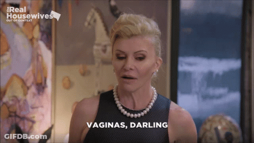 Woman With Pearl Necklace Says Vaginas Darling GIF