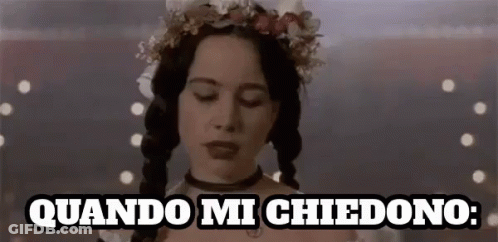 Woman With Pigtails And Flower Crown Saying Quando Mi Chiedono GIF
