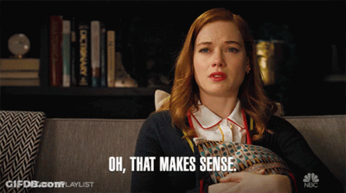 Woman With Pillow Says Oh That Makes Sense GIF