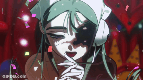 Woman With Pink Hair Holding Hat At Aoyama Sign GIF