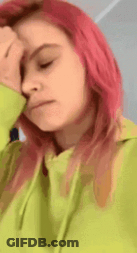 Woman With Pink Hair In Green Hoodie GIF