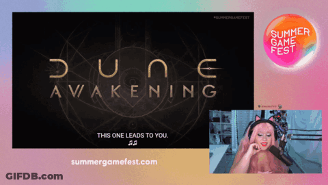 Woman With Pink Hair Playing Dune Awakening GIF