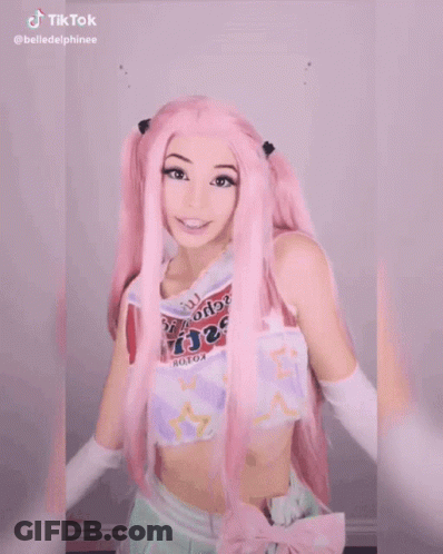 Woman With Pink Hair Wearing Vibe Shirt GIF