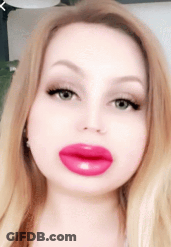 Woman With Pink Lip GIF