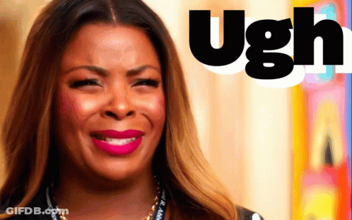 Woman With Pink Lipstick Saying Ugh GIF