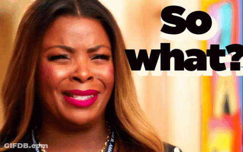 Woman With Pink Lipstick Smiling Says So What GIF