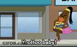 Woman With Pink Purse Says Yoohoo Baby GIF