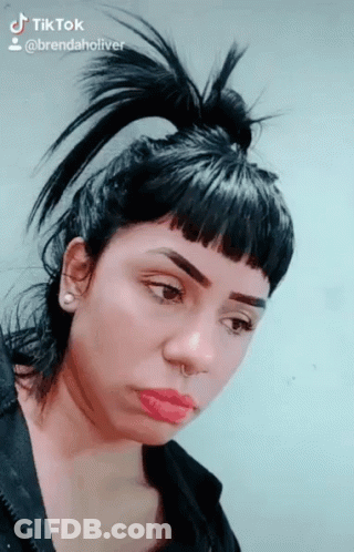 Woman With Ponytail And Nose Ring On TikTok GIF