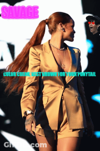 Woman With Ponytail Saying Savage GIF