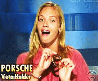 Woman With Porsche Veto Holder GIF