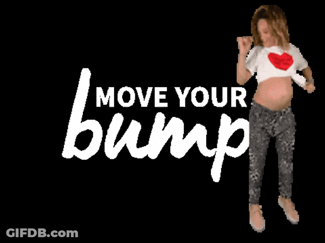 Woman With Pregnant Belly Dancing Move Your Bump GIF