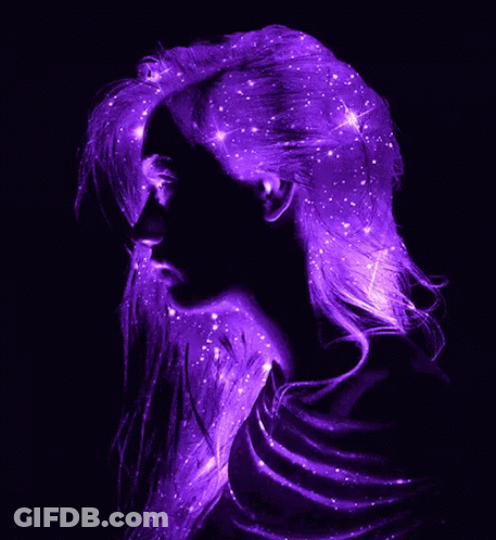 Woman With Purple Galaxy Hair GIF