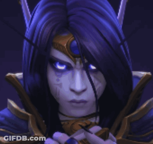 Woman With Purple Hair And Blue Eyes GIF