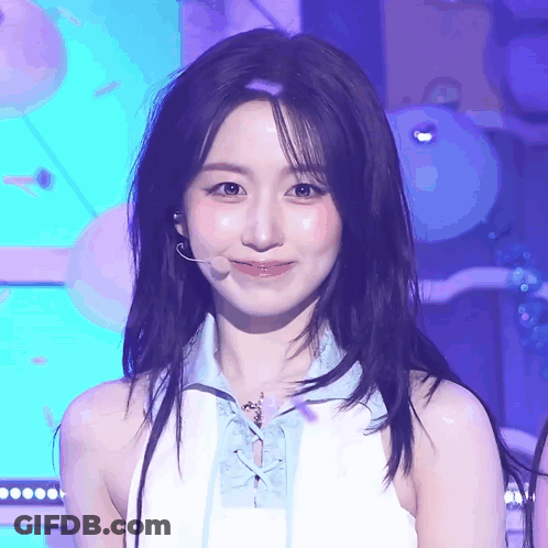 Woman With Purple Hair And Microphone GIF