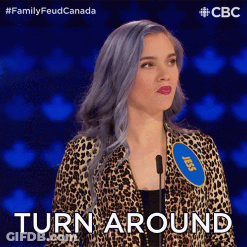 Woman With Purple Hair And Name Tag Jess GIF