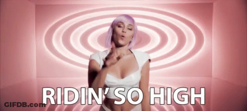 Woman With Purple Hair Ridin So High GIF