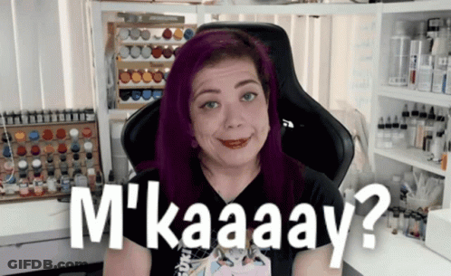 Woman With Purple Hair Saying M'Kaaay GIF