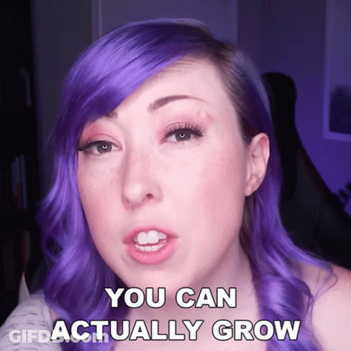 Woman With Purple Hair Saying You Can Actually Grow GIF