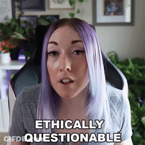 Woman With Purple Hair Says Ethically Questionable GIF