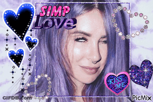 Woman With Purple Hair Simp Love GIF