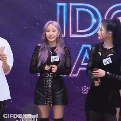 Woman With Purple Hair Singing GIF