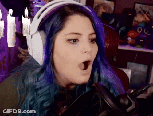 Woman With Purple Hair Surprised GIF