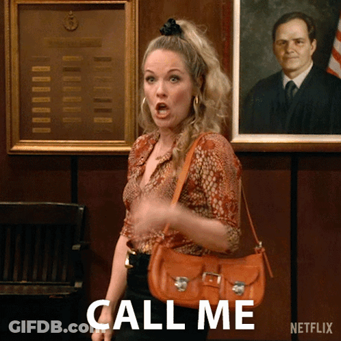 Woman With Purse Says Call Me GIF