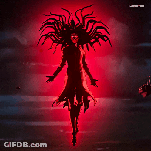Woman With Red Background And Maximoffgifs Text GIF
