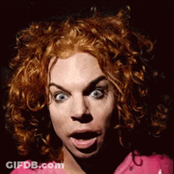 Woman With Red Curly Hair Surprised Saying Thanks GIF