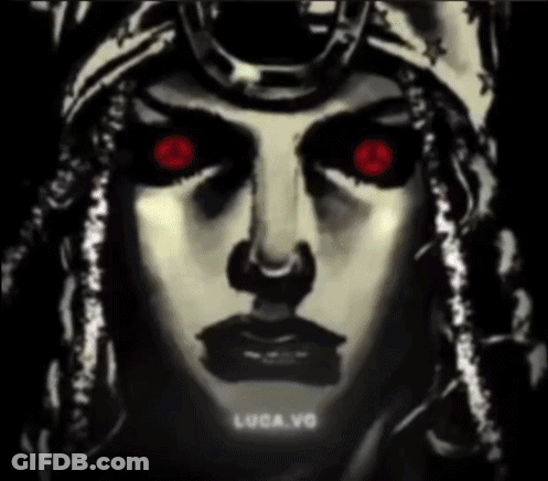Woman With Red Eyes And Luca.vg GIF
