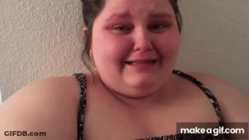 Woman With Red Eyes And Smiley Face GIF