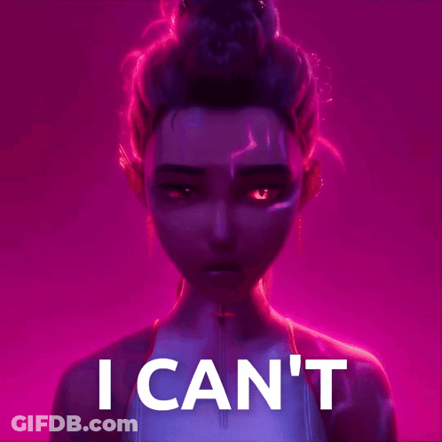 Woman With Red Eyes Saying I Can't GIF