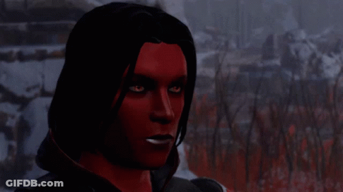 Woman With Red Hair And Eyes In Snow GIF