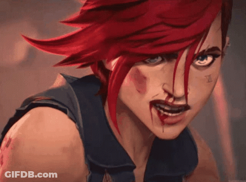 Woman With Red Hair And Forehead Tattoo GIF