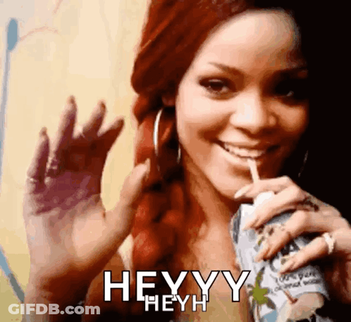 Woman With Red Hair Drinking From Carton GIF