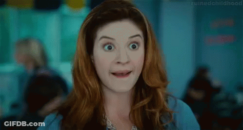 Woman With Red Hair Making Surprised Face GIF