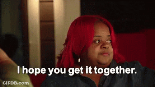 Woman With Red Hair Saying Get It Together GIF