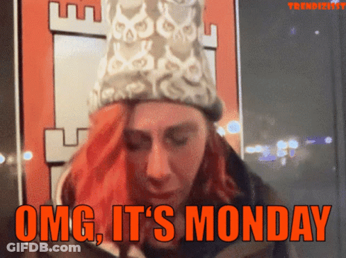 Woman With Red Hair Saying Omg Monday GIF