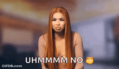 Woman With Red Hair Saying Uhmmmm No GIF