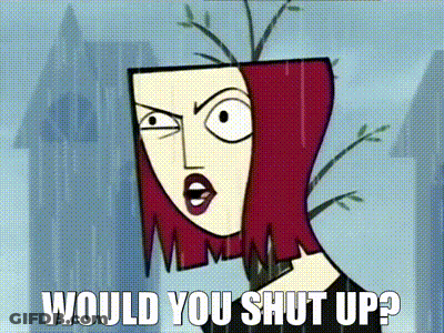 Woman With Red Hair Saying Would You Shut Up GIF