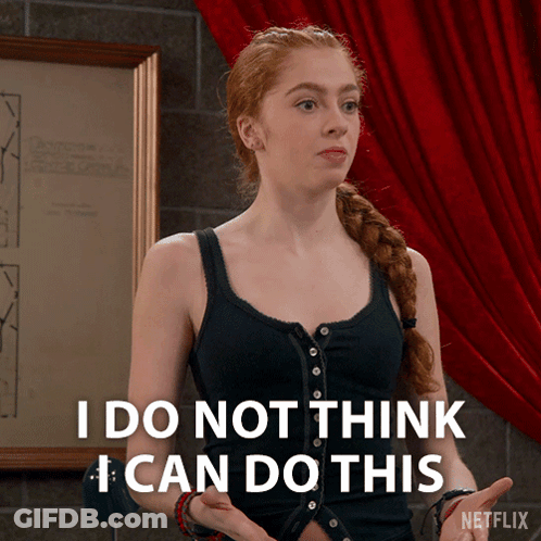 Woman With Red Hair Says I Do Not Think I Can Do This GIF