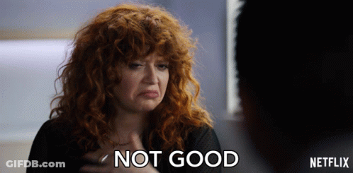 Woman With Red Hair Says Not Good GIF