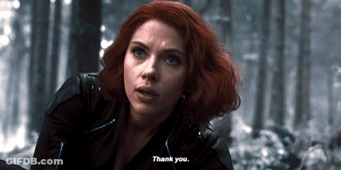 Woman With Red Hair Says Thank You In Woods GIF