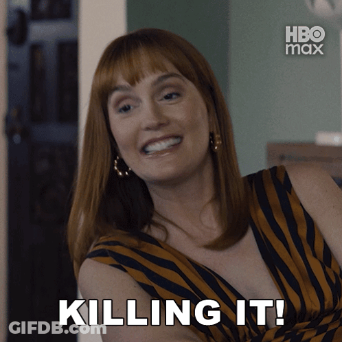Woman With Red Hair Smiling Saying Killing It GIF