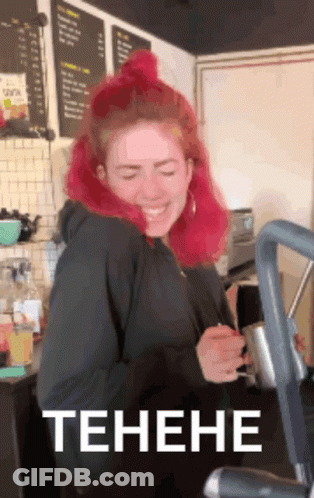 Woman With Red Hair Smiling Tehene GIF