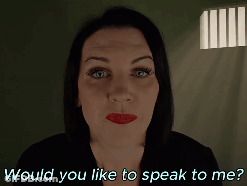 Woman With Red Lips Asking To Speak GIF