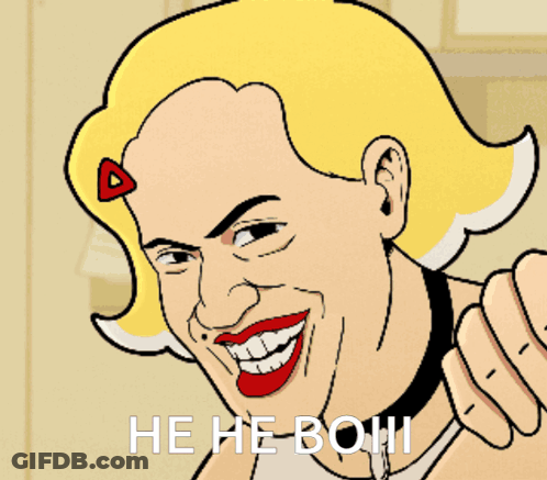 Woman With Red Lips Saying He He Boii GIF