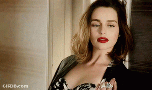 Woman With Red Lipstick And Diamond Ring GIF