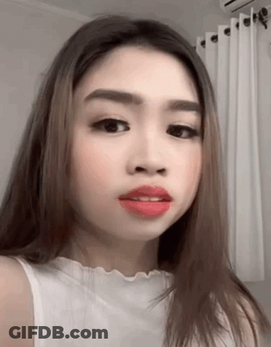 Woman With Red Lipstick And White Shirt GIF