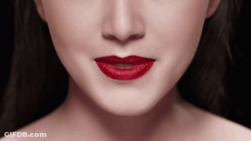 Woman With Red Lipstick Close Up GIF